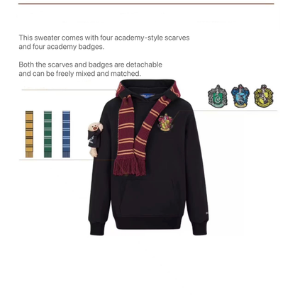 Harry Potter × 13DE MARZO Hogwarts Four Houses Bear Scarf Sweater - 13DE MARZO
