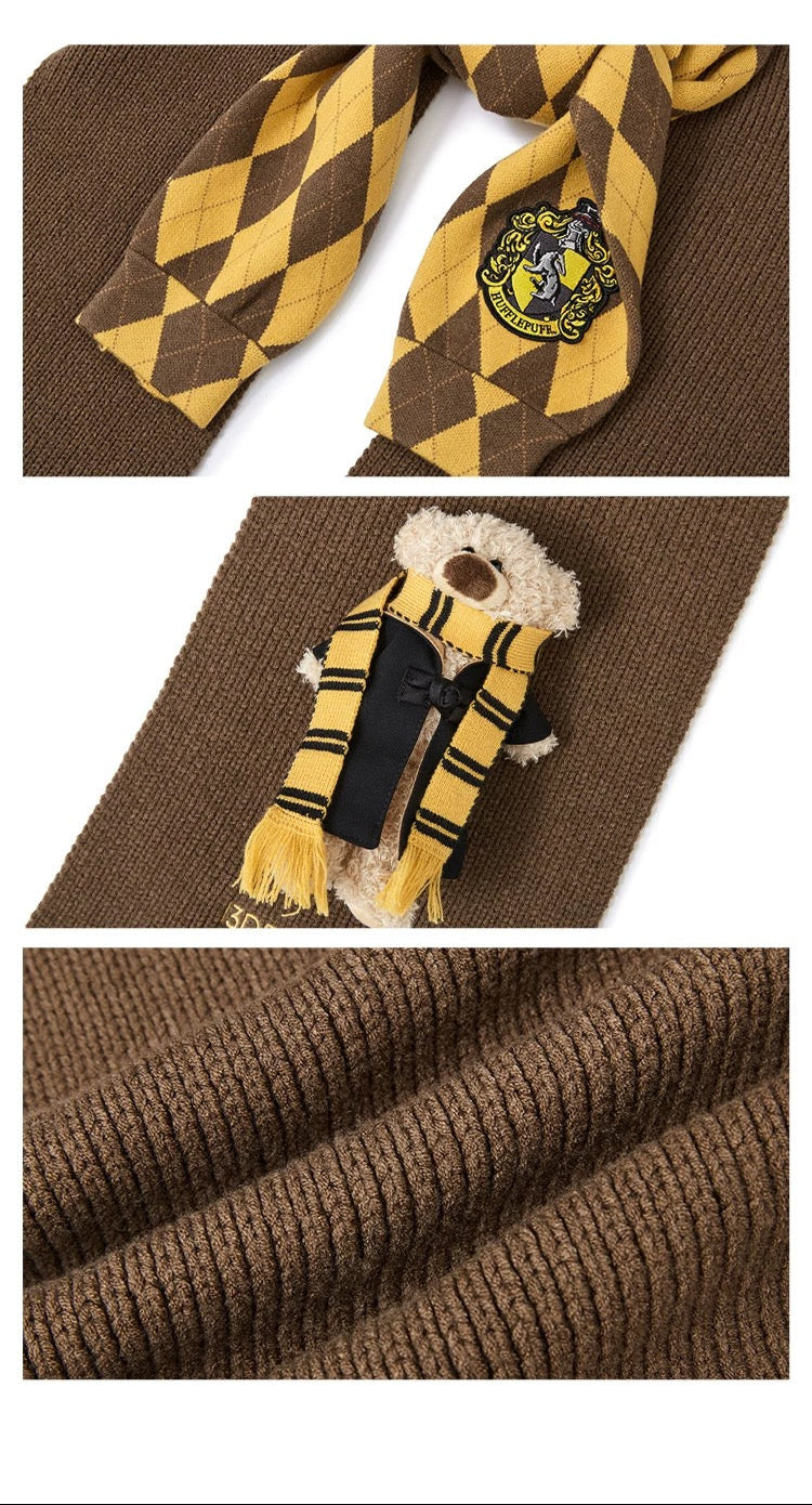 Harry Potter × 13DE MARZO Hogwarts Four Houses Bear Scarf - 13DE MARZO