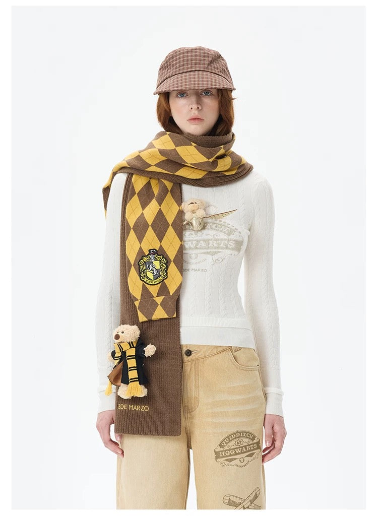 Harry Potter × 13DE MARZO Hogwarts Four Houses Bear Scarf - 13DE MARZO