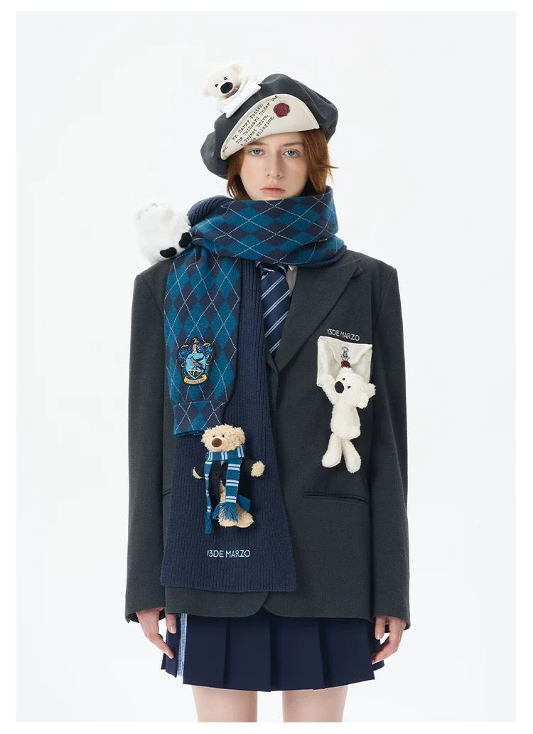 Harry Potter × 13DE MARZO Hogwarts Four Houses Bear Scarf - 13DE MARZO