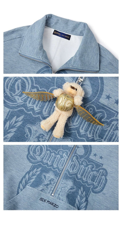 Harry Potter × 13DE MARZO Quidditch Bear Zipper Jacket - 13DE MARZO