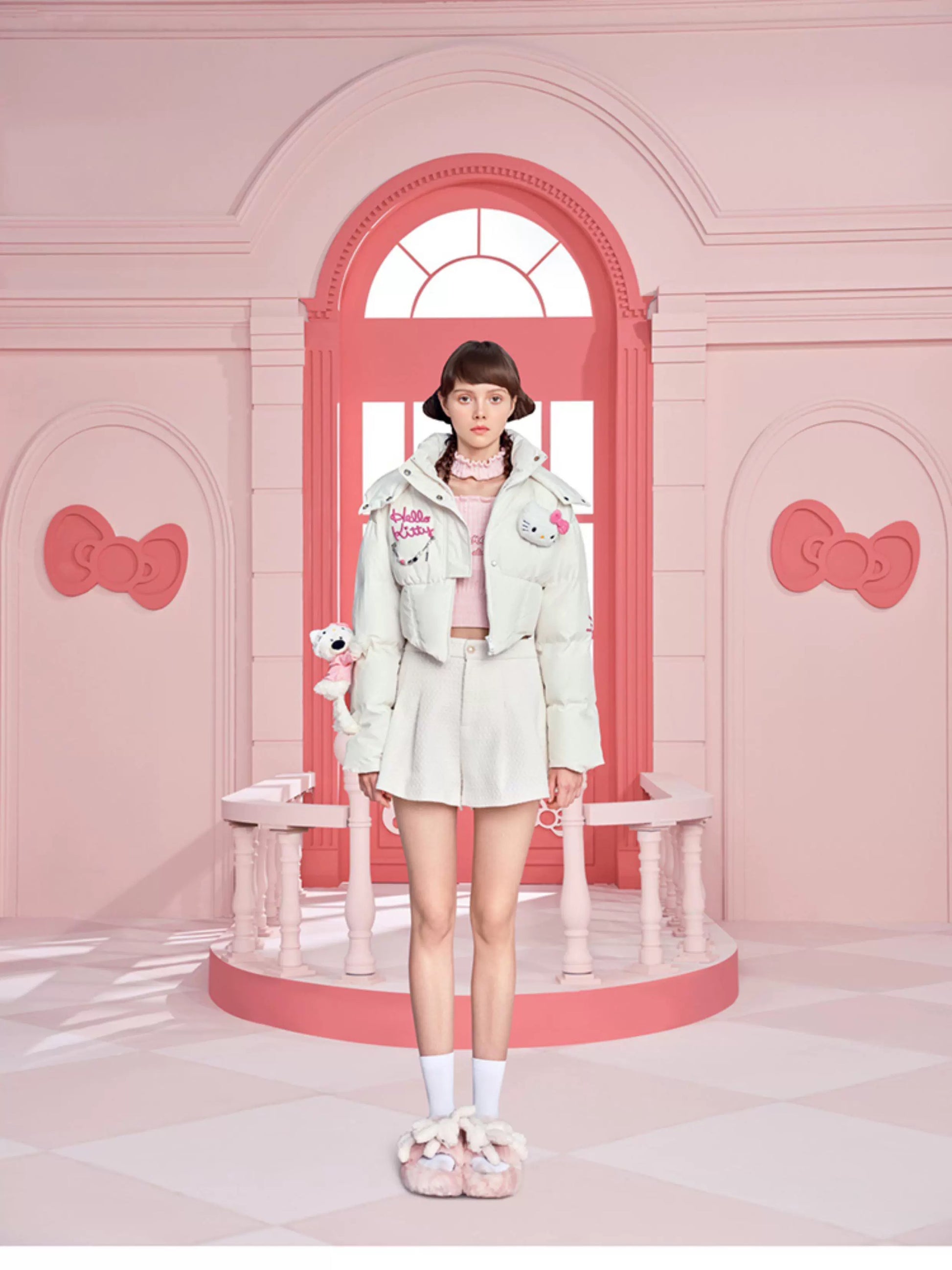 13DE MARZO Hello Kitty Bear Short Down Jacket - 13DE MARZO