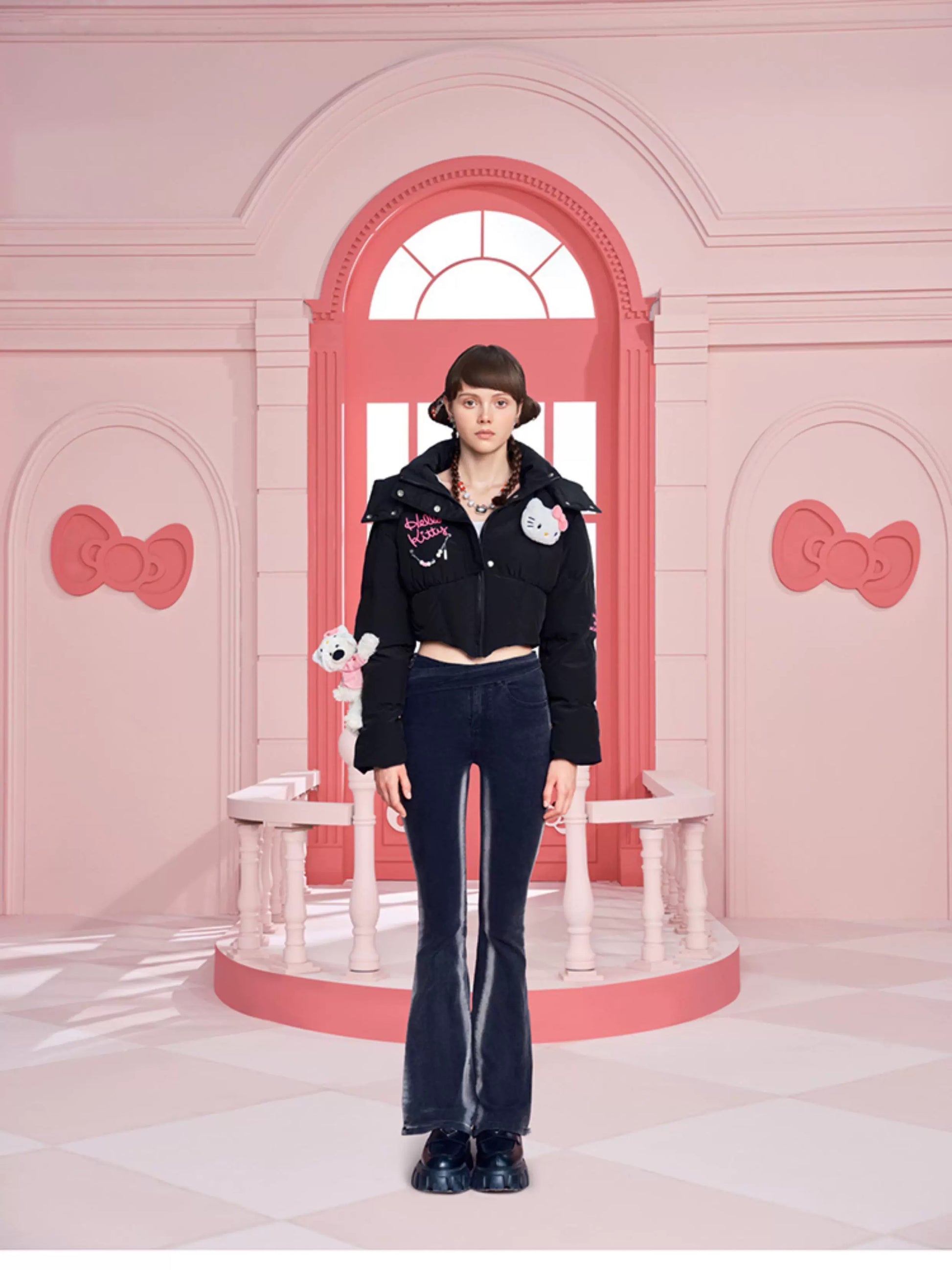 13DE MARZO Hello Kitty Bear Short Down Jacket - 13DE MARZO