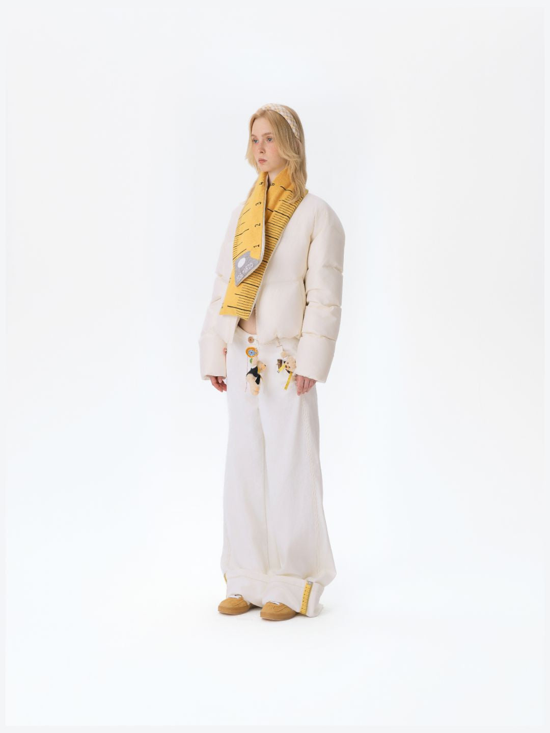 13DE MARZO Tailor Bear Ruler Down Jacket Beige - 13DE MARZO