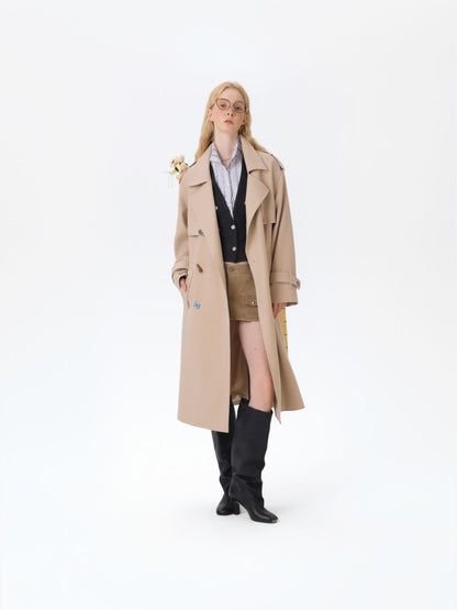 13DE MARZO Tailor Bear Ruler Trench Coat Khaki - 13DE MARZO