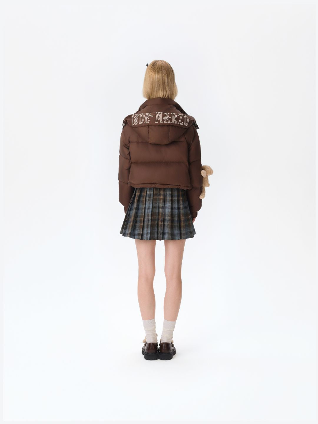 13DE MARZO Base Bear Long Down Jacket Brown - 13DE MARZO