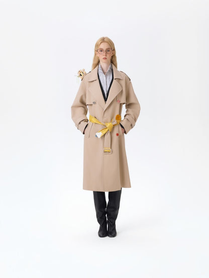 13DE MARZO Tailor Bear Ruler Trench Coat Khaki - 13DE MARZO
