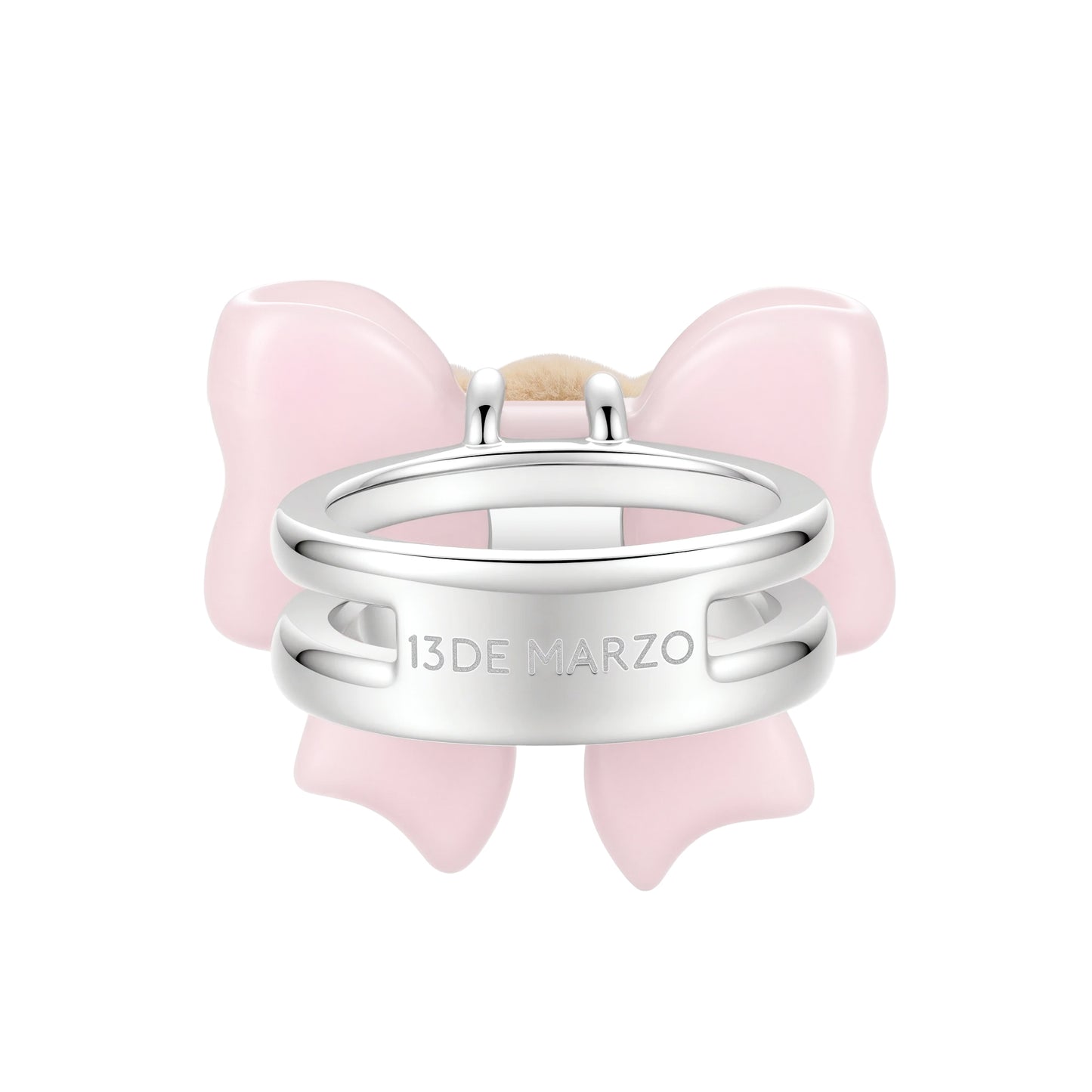 13DE MARZO Mini Bear Bow Ring Pink