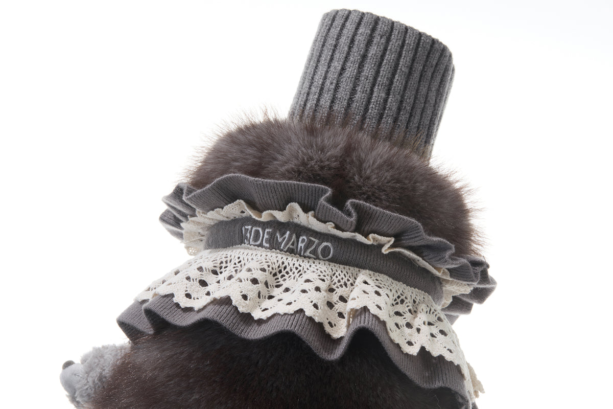 13DE MARZO Lace-Trimmed Lace-Up Snow Boots Grey - 13DE MARZO