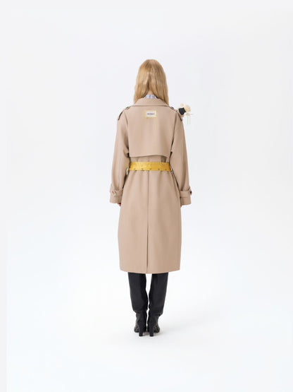 13DE MARZO Tailor Bear Ruler Trench Coat Khaki - 13DE MARZO