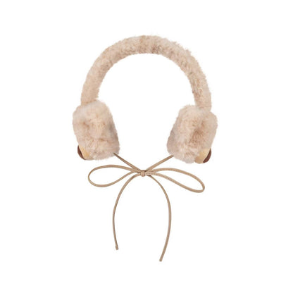 13DE MARZO Bear Fuzzy Ear Warmer Khaki