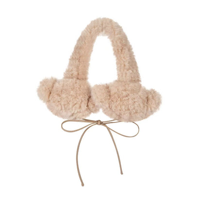 13DE MARZO Bear Fuzzy Ear Warmer Khaki
