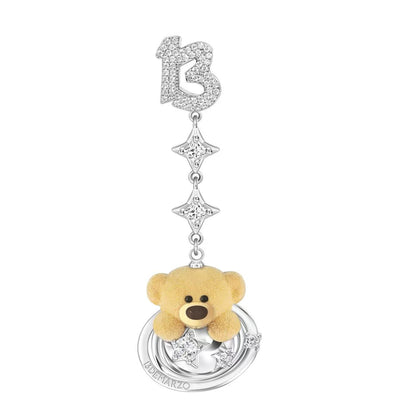 13DE MARZO Bear Planet  Zircon Ear Stud