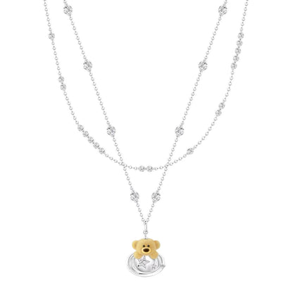 13DE MARZO Bear  Planet  Zircon Necklace