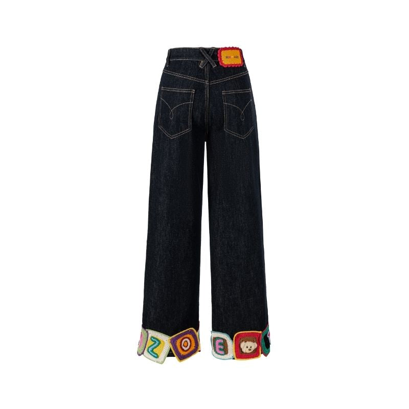 13DE MARZO Square Pattern Jeans - 13DE MARZO