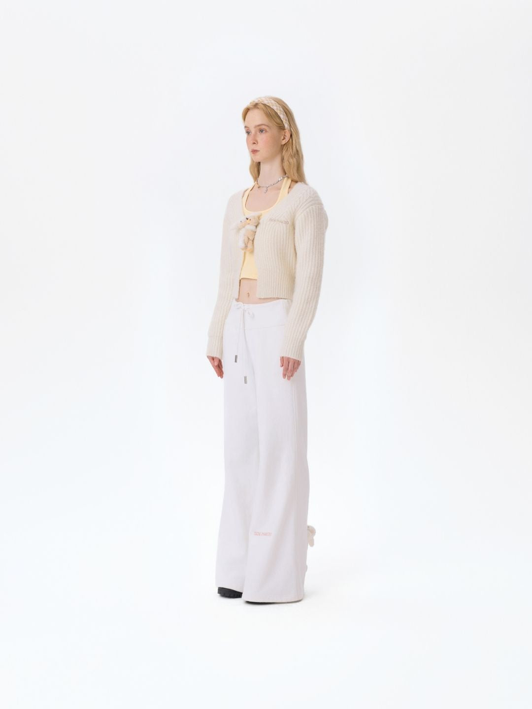 13DE MARZO Base Wide Flare Pants White - 13DE MARZO