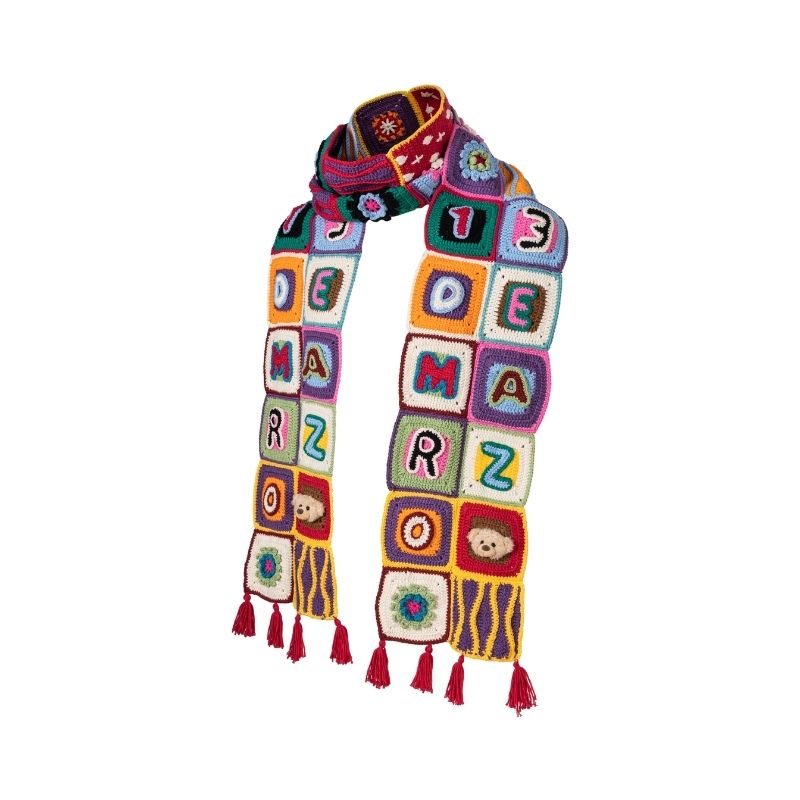 13DE MARZO Plaid Square Patch Scraf - 13DE MARZO