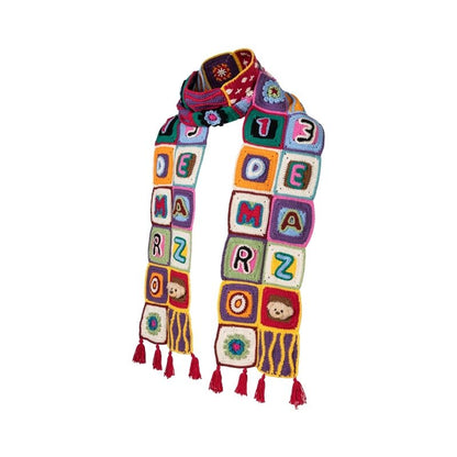 13DE MARZO Plaid Square Patch Scraf - 13DE MARZO