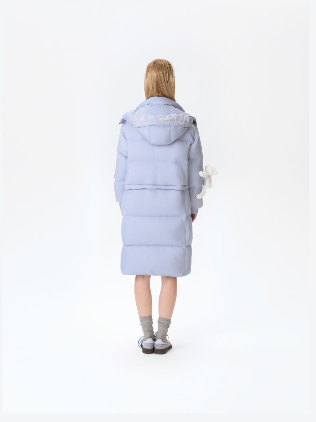 13DE MARZO Base Bear Long Down Jacket Blue - 13DE MARZO