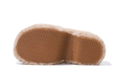 13DE MARZO Furry Bear Head Slippers Khaki - 13DE MARZO