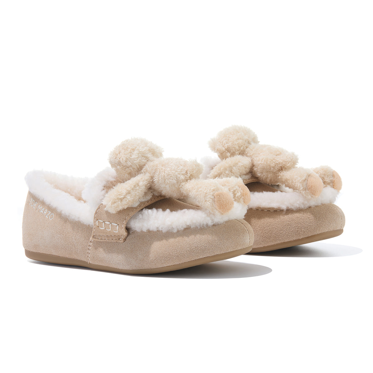 13DE MARZO Plush Bear Loafers Khaki