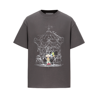 13DE MARZO Carousel Clown Bear T-shirt Grey