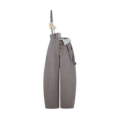 13DE MARZO Detachable Clown Bear Overall Grey