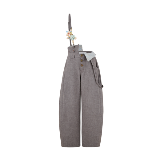 13DE MARZO Detachable Clown Bear Overall Grey