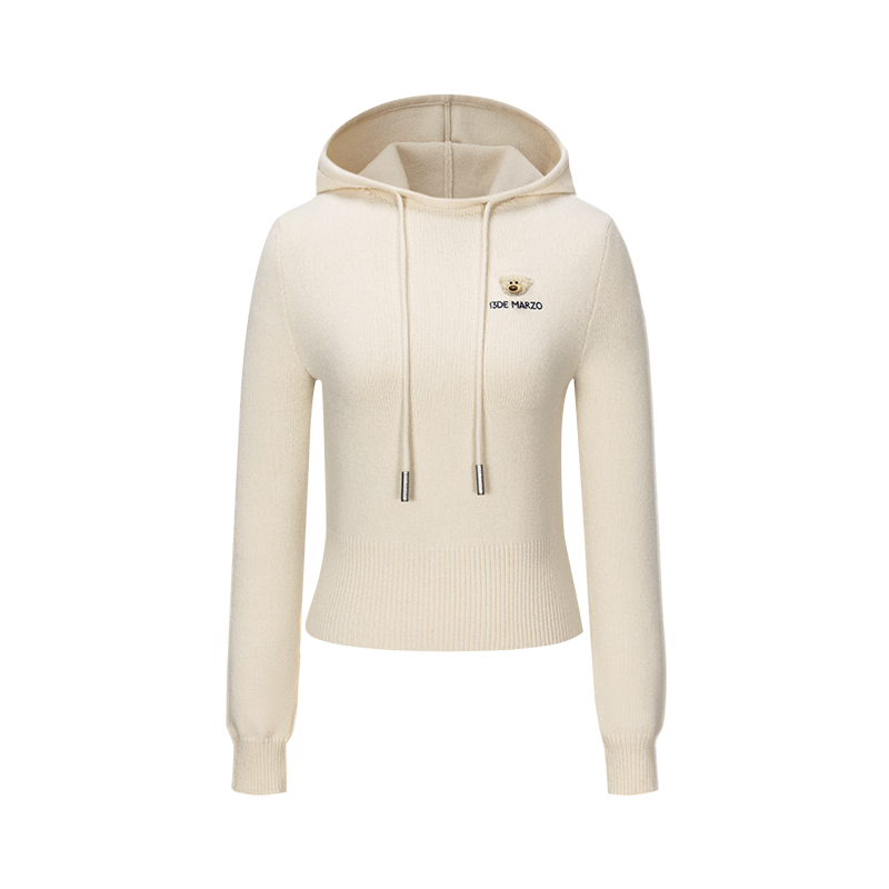 13DE MARZO Mini Logo Tight Sweater Almond