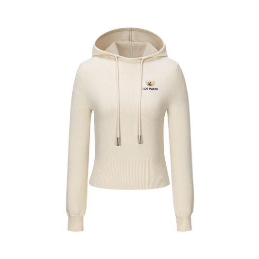 13DE MARZO Mini Logo Tight Sweater Almond