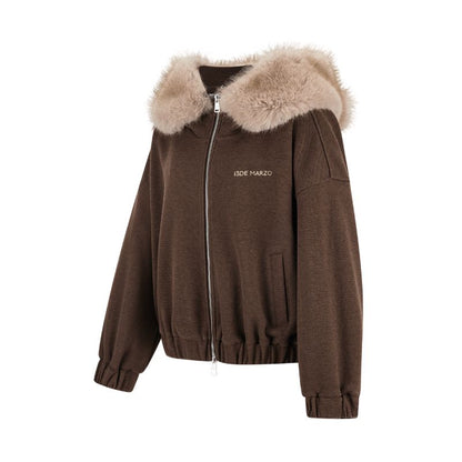 13DE MARZO Doozoo Zipper Hoodie Brown - 13DE MARZO