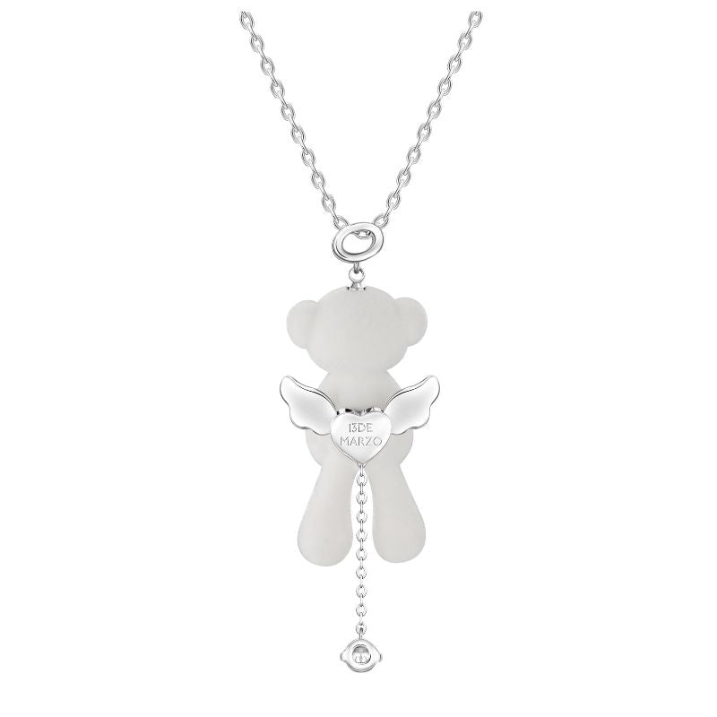13DE MARZO Bear Angel Zircon Necklace - 13DE MARZO