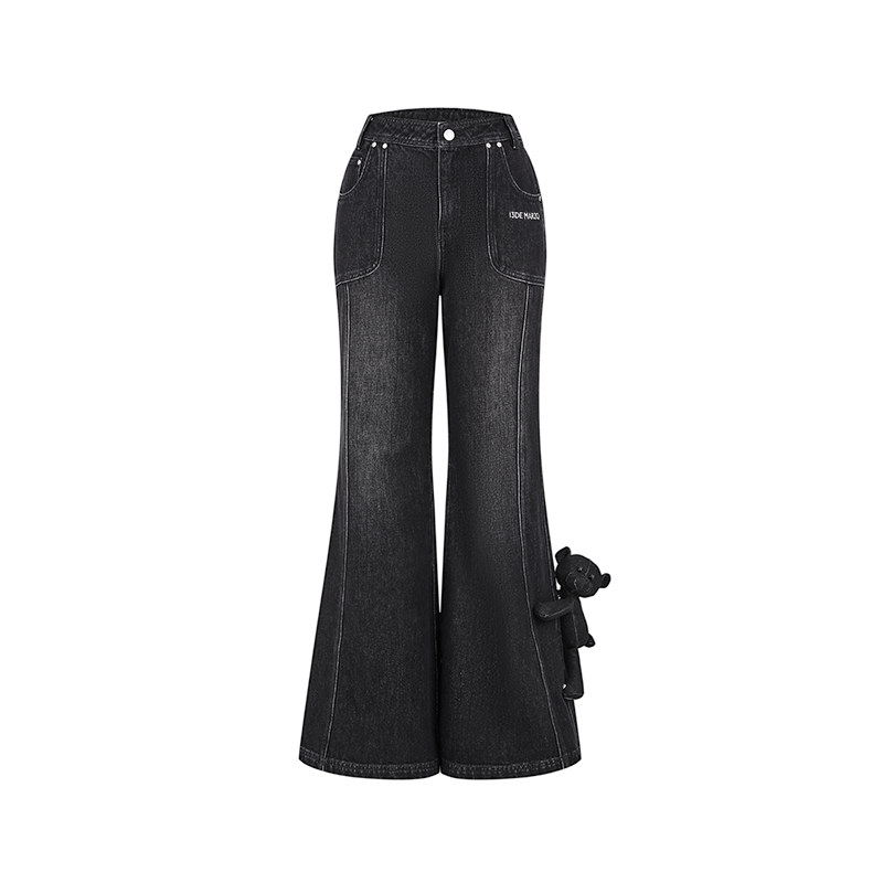13DE MARZO Distruction Bear Jeans Black