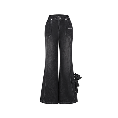 13DE MARZO Distruction Bear Jeans Black