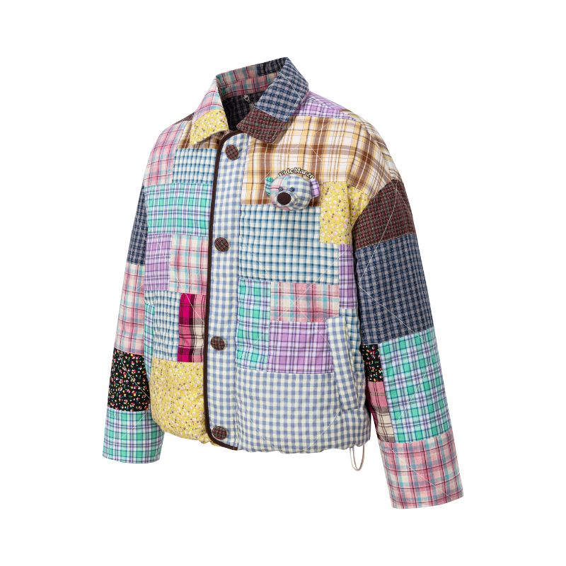 13DE MAROZ Plaid Patch Down Jacket - 13DE MARZO
