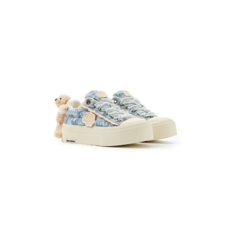 13DE MARZO Bear Denim Badge Sneakers - 13DE MARZO