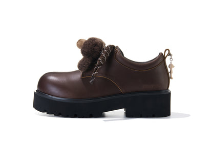 13DE MARZO Retro Distressed Platform Derby Shoes Brown