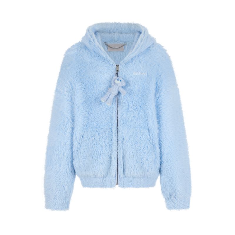 13DE MARZO Faux Mink Fur Zip Jacket - 13DE MARZO