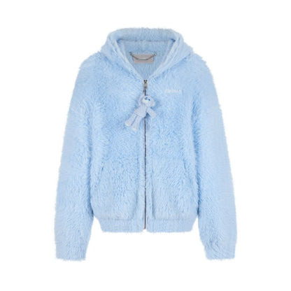 13DE MARZO Faux Mink Fur Zip Jacket - 13DE MARZO