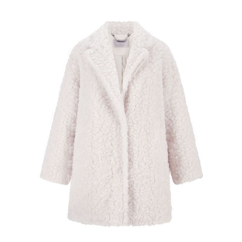 13DE MARZO Bear Fuzzy Long Coat Beige - 13DE MARZO