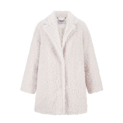 13DE MARZO Bear Fuzzy Long Coat Beige - 13DE MARZO