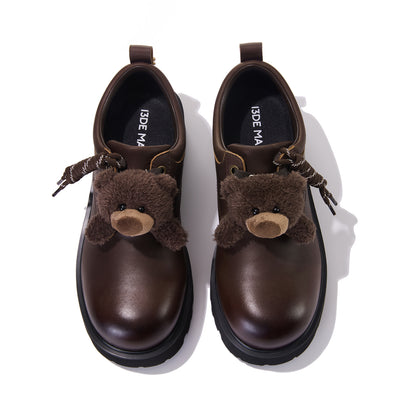 13DE MARZO Retro Distressed Platform Derby Shoes Brown