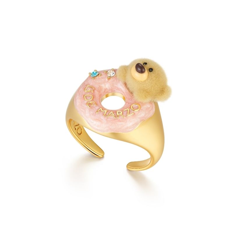 13DE MARZO Donut Bear Ring Golden - 13DE MARZO