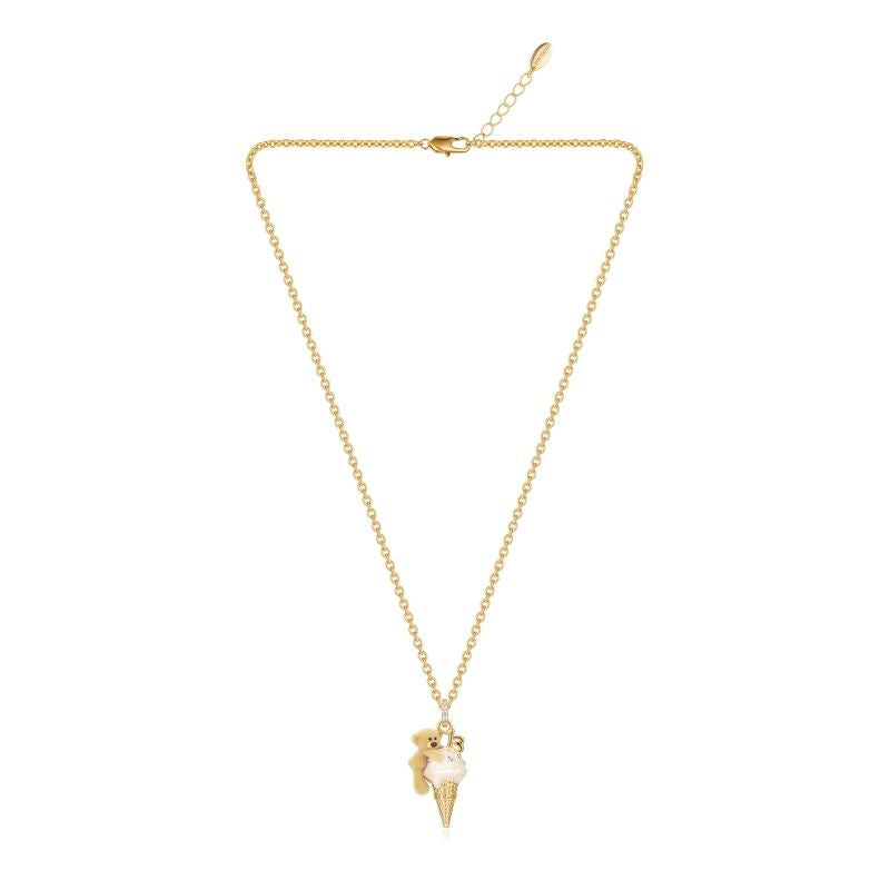 13DE MARZO Bear Ice-cream Necklace Golden - 13DE MARZO