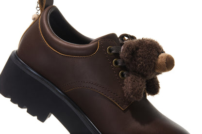 13DE MARZO Retro Distressed Platform Derby Shoes Brown