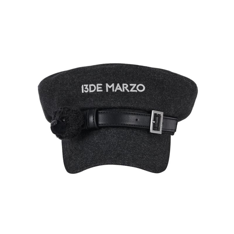 13DE MARZO Bear Belt Logo Beret Black - 13DE MARZO