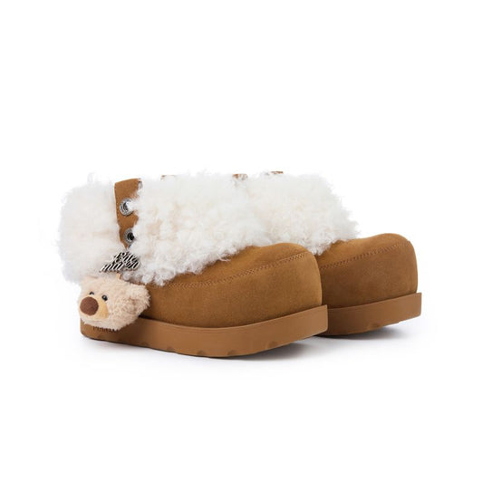 13DE MARZO Lower Fuzzy Snow Boots Khaki - 13DE MARZO