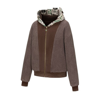 13DE MARZO Bear Cash Zipper Hoodie Brown - 13DE MARZO