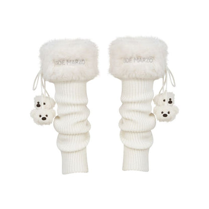 13DE MARZO Doozoo Fuzzy Socks Beige - 13DE MARZO