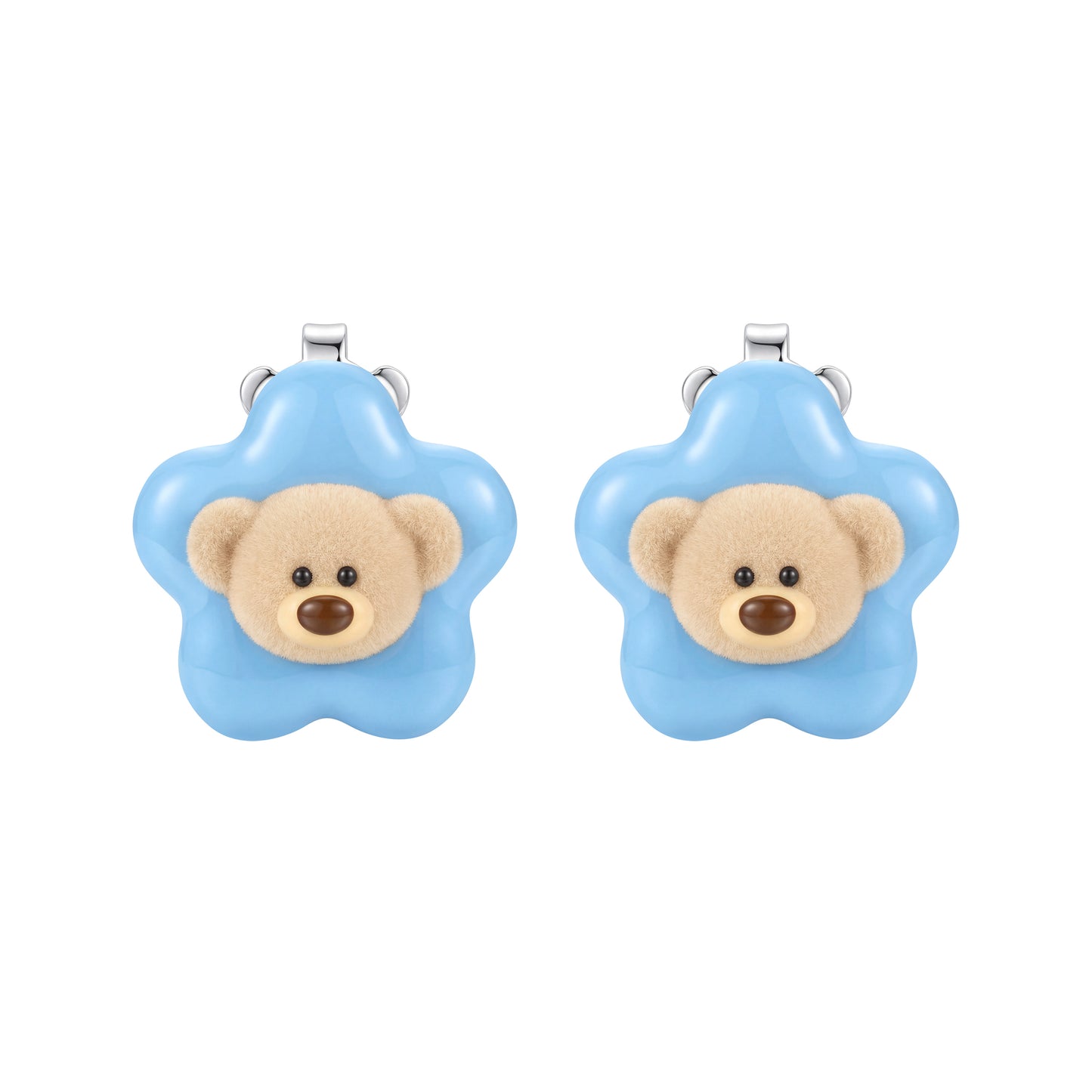 13DE MARZO Colorful Floral Bear Ear Studs - 13DE MARZO